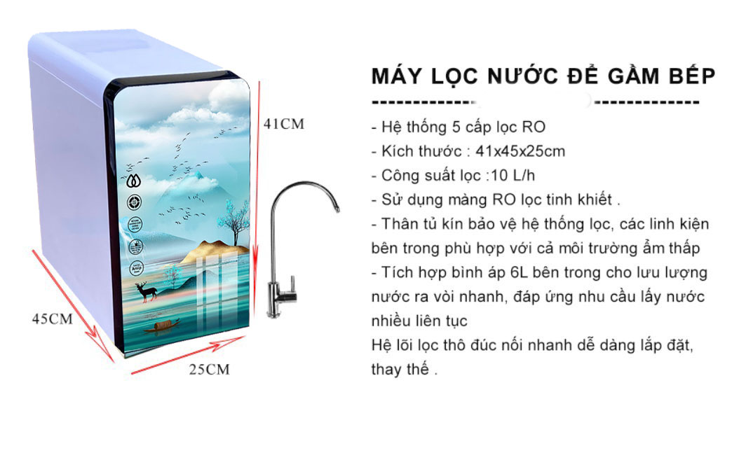 Máy lọc nước để gầm bếp tích lọc RO 5 cấp (nhắn tin chọn mẫu)