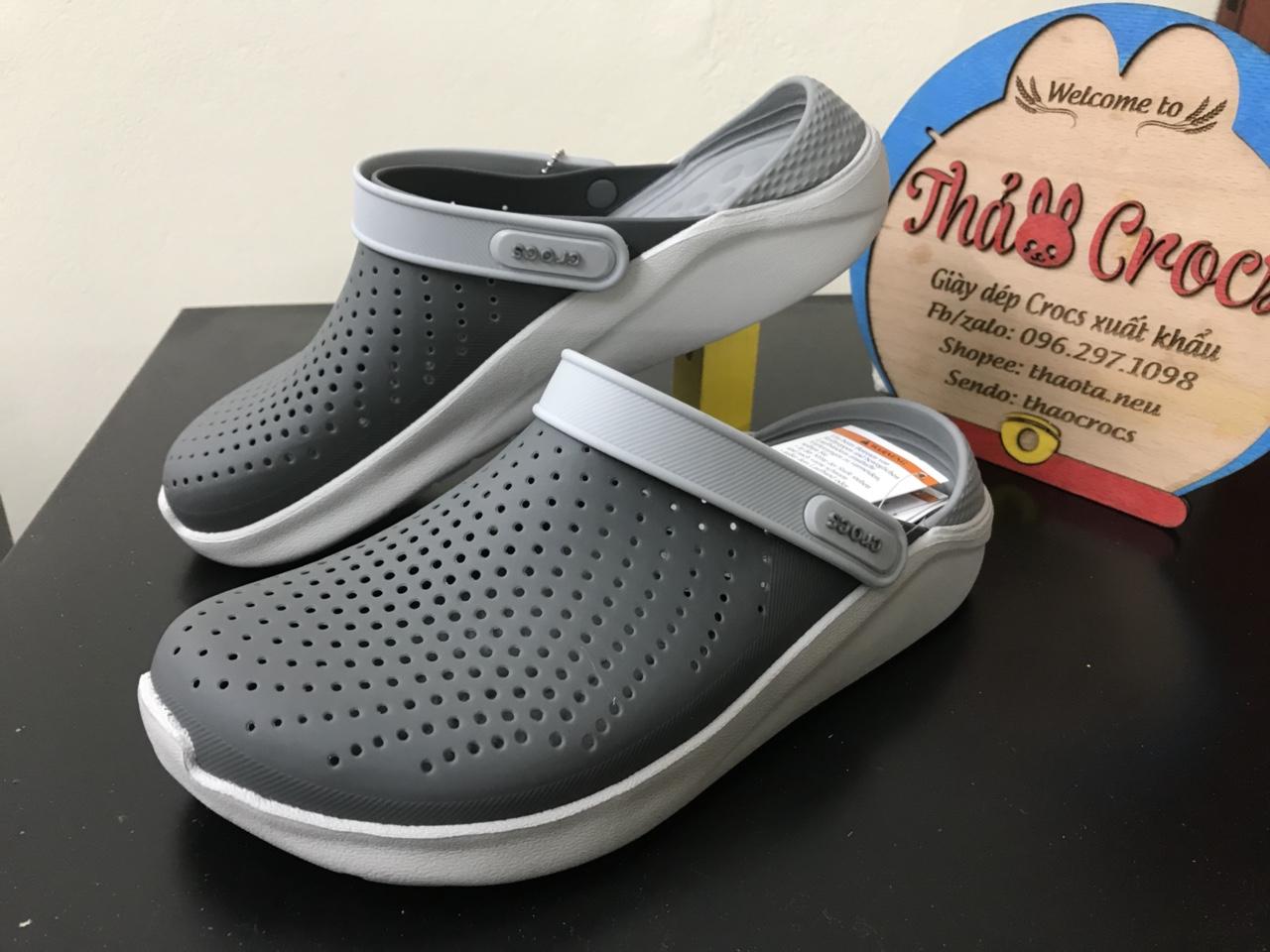 Sục Crocs-LiteRide siêu mềm êm- unisex (xám/xám)