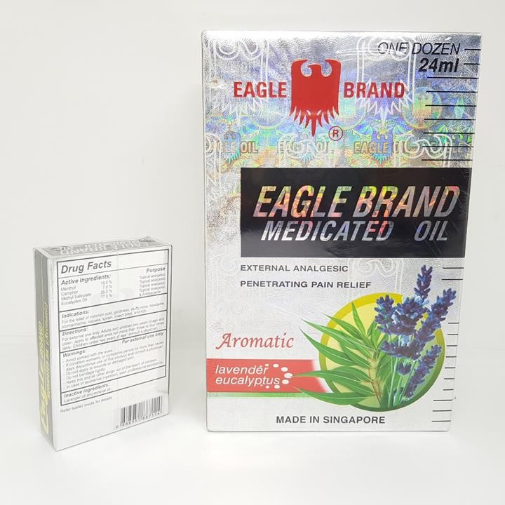 [HCM]Dầu Gió Trắng 2 Nắp [Lavender] Eagle Brand [Mỹ] 24ML
