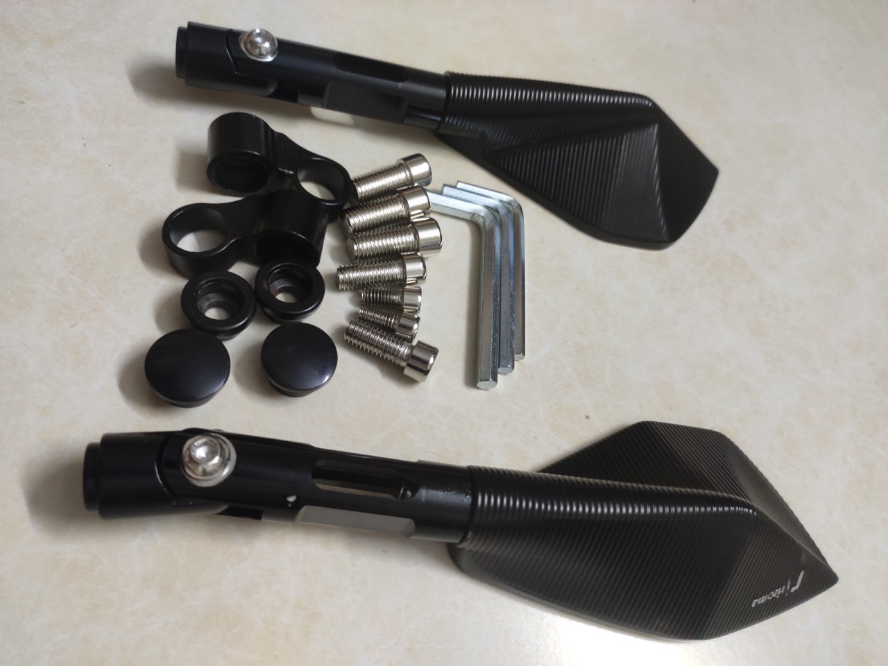 GIÁ 1 CHIẾC] Gương, kiếng xe máy, xe đạp điện 5 cạnh thể thao kiểu Rizoma HÀNG LOẠI 1  KHÔNG PHAI, TRÓC SƠN BẢO HÀNH 6 THÁNG