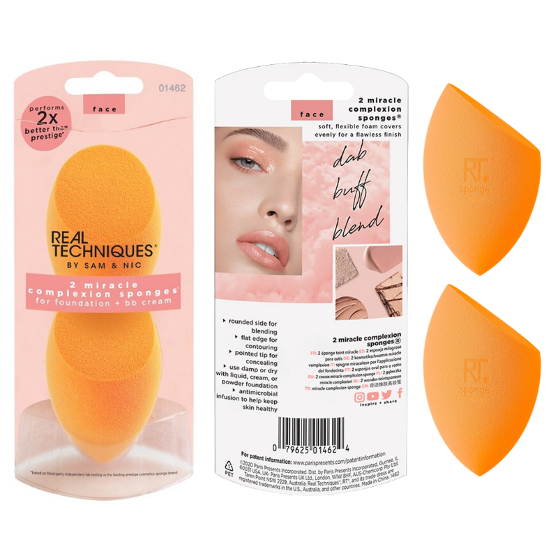 Set 2 mút trứng cam RT Real Techniques 2 Miracle Complexion Sponge