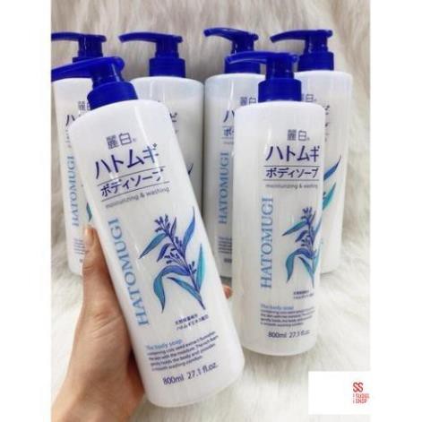 Sữa tắm hatomugi  trắng da ý dĩ Nhật Bản 800ml