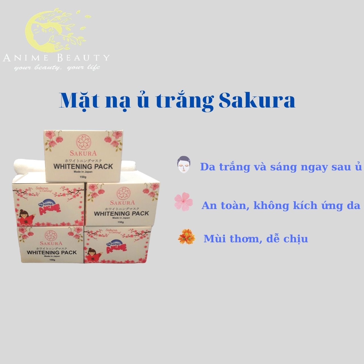 Mặt nạ ủ trắng hoa anh đào Sakura  (MUA 5 TẶNG 1)