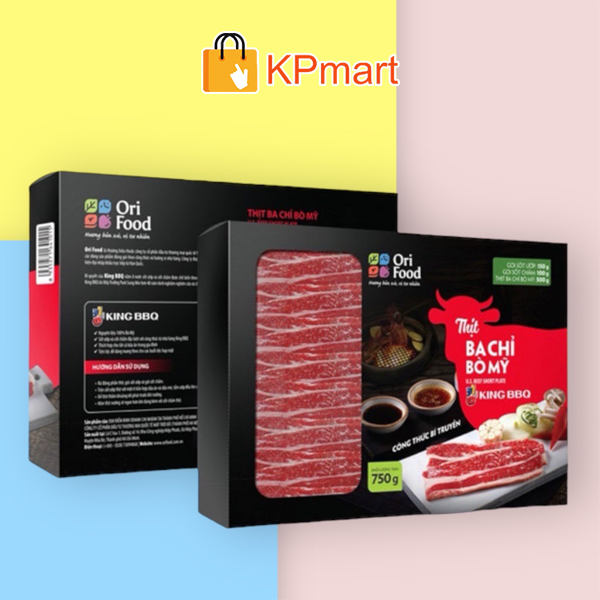 COMBO thịt ba chỉ bò Mỹ sốt nướng King BBQ OriFood set 750g
