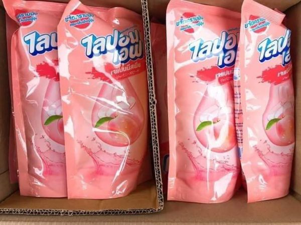 COMBO 3 BỊCH NƯỚC RỬA CHÉN LIPON 500ML TRÁI ĐÀO THÁI LAN