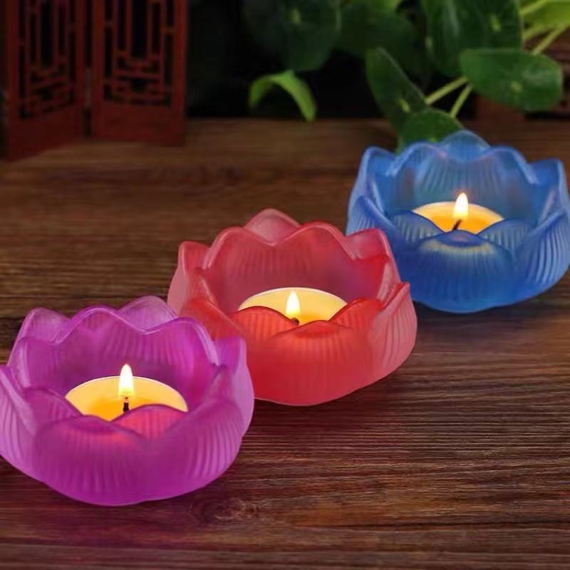 ĐẾ NẾN HOA SEN Giả LƯU LY - NHỎ (bộ 7 màu)