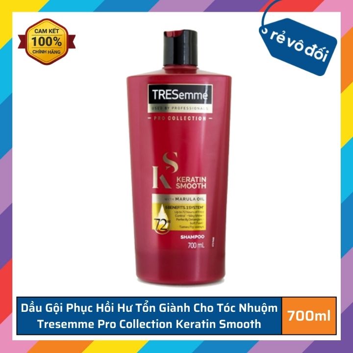 Oil bombards restoring damaged and win for hair dyeing TRESemme protection collection Keratin Smooth 700ml