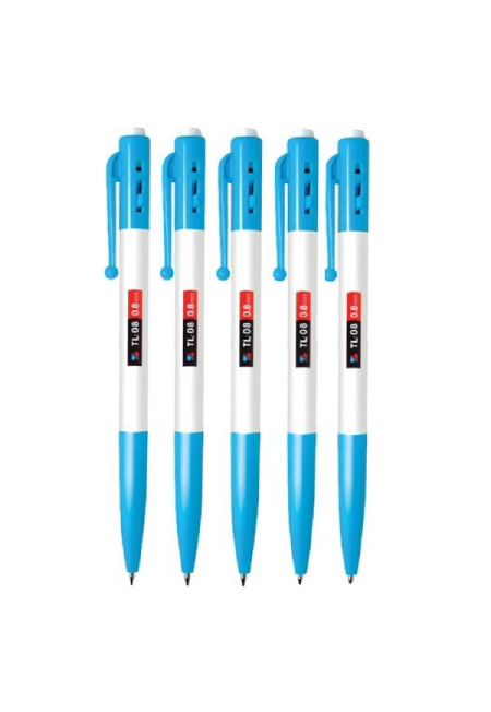 Bút bi tl-08 xanh vỉ 5 cây
