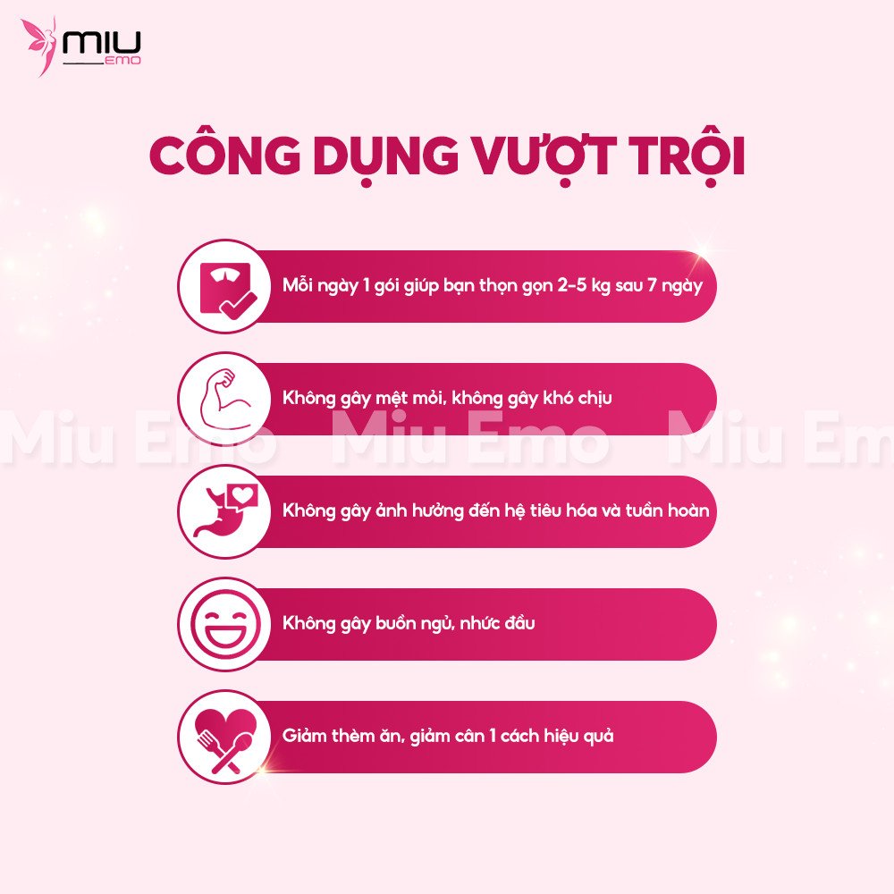 Giảm cân nhanh Emo Detox vị cà phê hòa tan 3 trong 1 Miu Emo