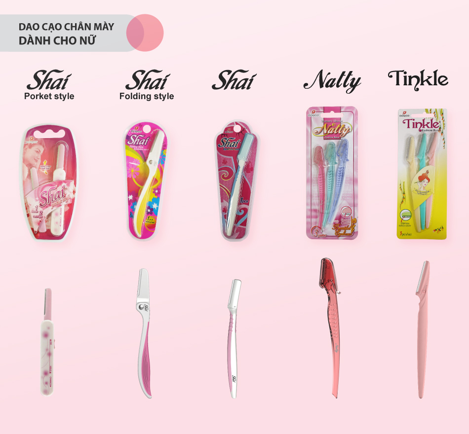 Combo 06 dao cạo chân mày DORCO Natty Eyebrow