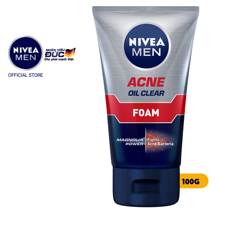 [HCM]Sữa rửa mặt Nivia Men giảm NhờnMụn tối ưu 100g