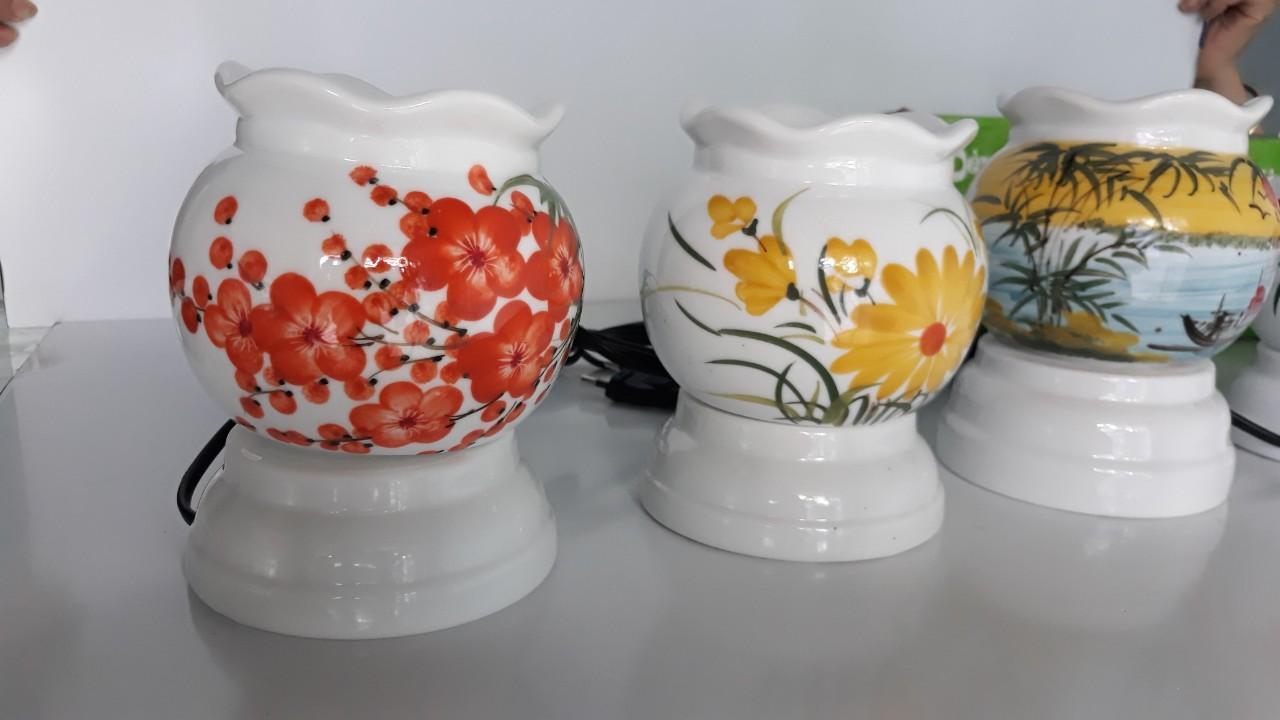 Đèn xông tinh dầu kiêm đèn ngủ gốm Bát Tràng