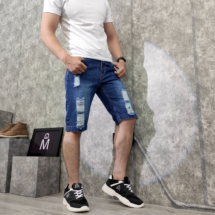 Quần Short Jeans Nam Q416 Xám Đậm