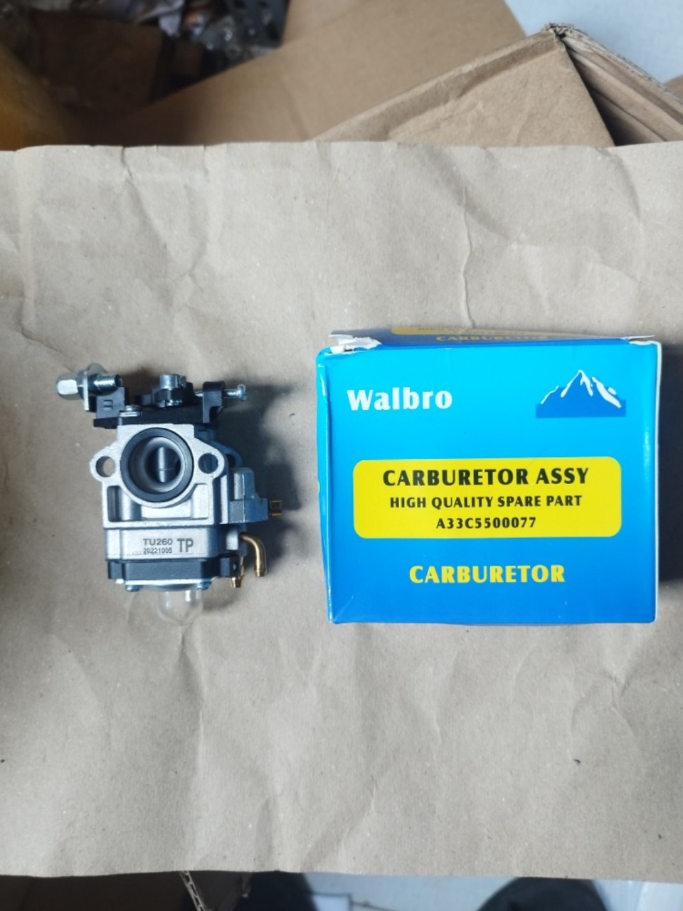Chế hòa khí máy cắt cỏ 260/ 330 walbro hộp xanh