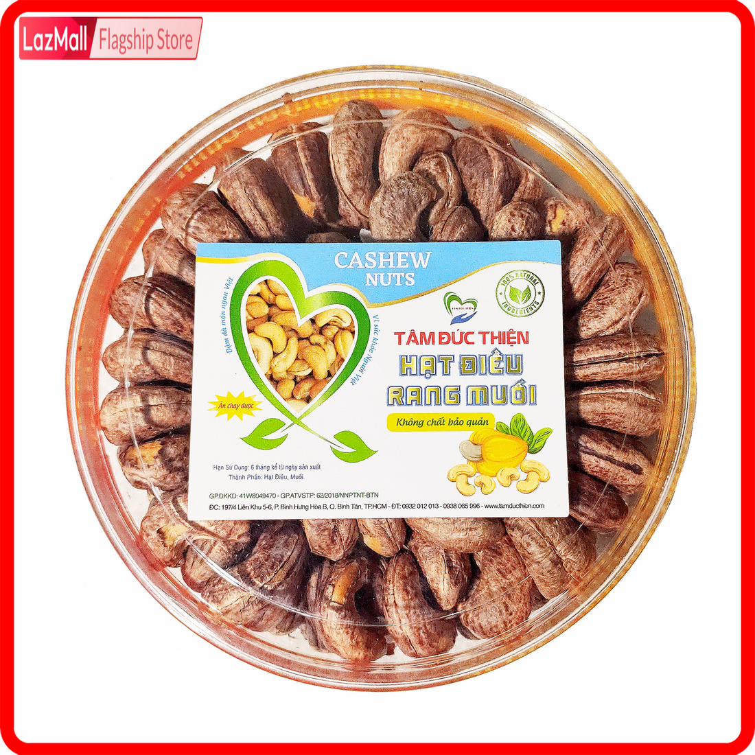 Hộp 500GR Hạt Điều Nguyên Hạt Vỏ Lụa Rang Muối Điều A+ Bình Phước·Cao Cấp Tâm Đức Thiện 100% Tiêu Chuẩn Xuất Khẩu Thích Hợp Làm Quà Biếu Tặng Tết Thực Phẩm Đóng Hộp Ăn Liền Cao Cấp đồ ăn vặt, bánh kẹo Tết