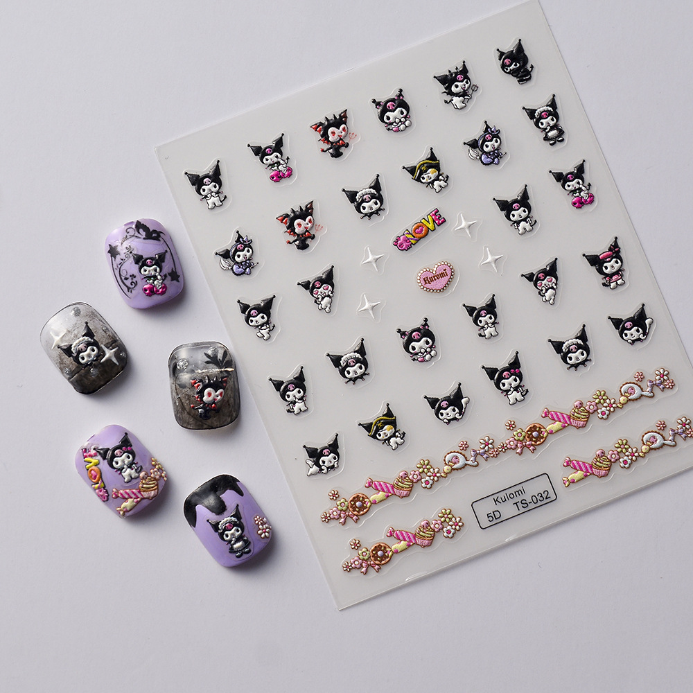 Sticker Lụa Nổi 5D | Kuromi | Hình Dán Móng Tay TS-032