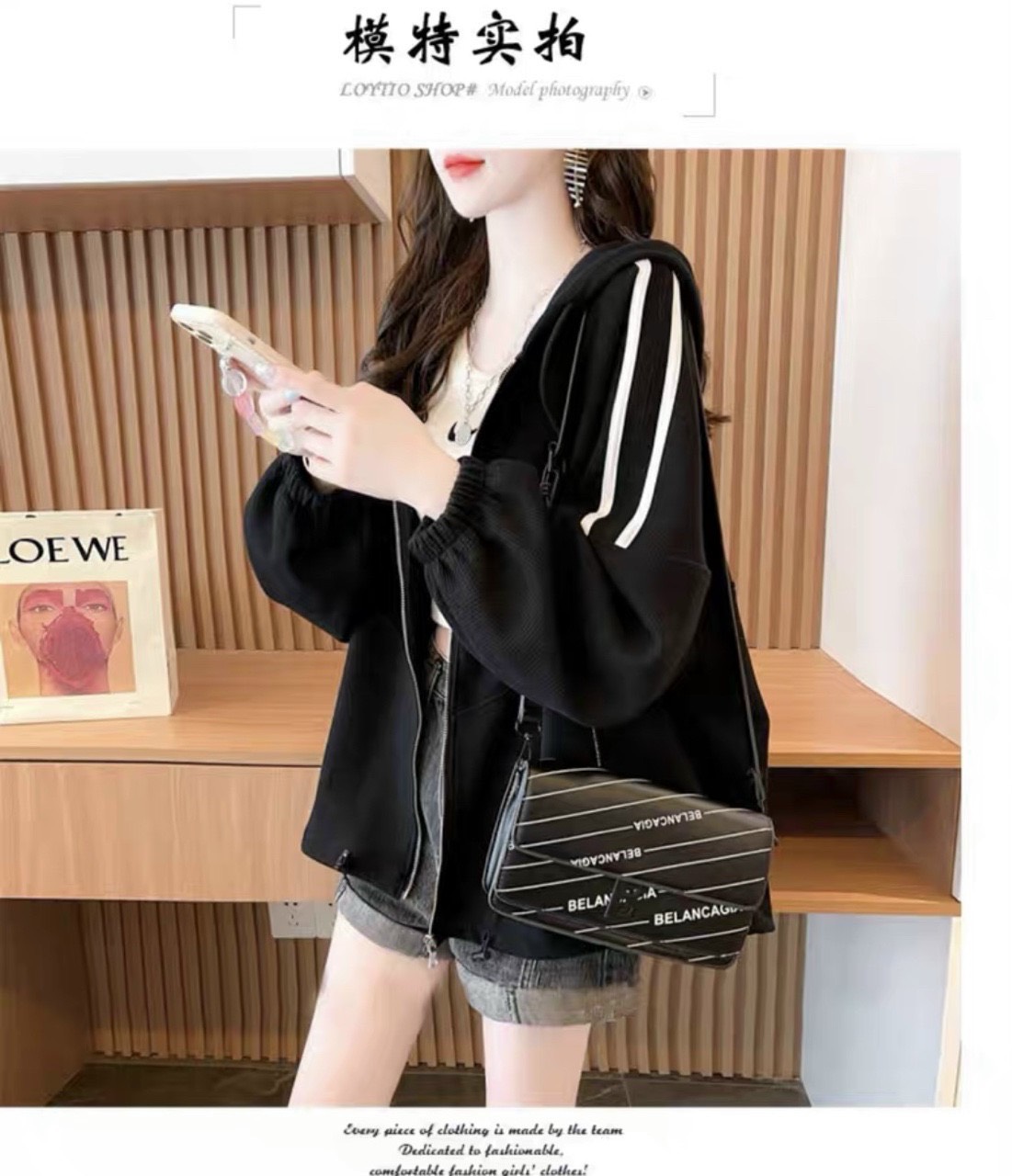 [HÌNH THẬT] Áo khoác nữ hoodie 3 Sọc dây kéo form rộng nỉ ngoại mền mịn đẹp mê ly-TP2733