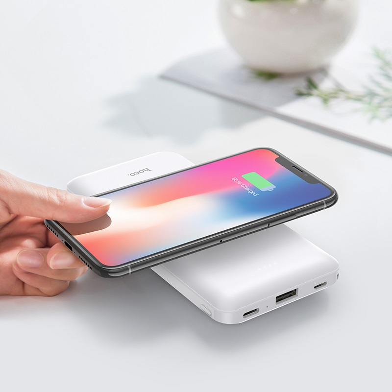 Pin sạc dự phòng Hoco J50 dung lượng 10000mAh tích hợp sạc không dây cho Iphone 8,.. iphone 11, Samsung s8,9,10, Note8,9..