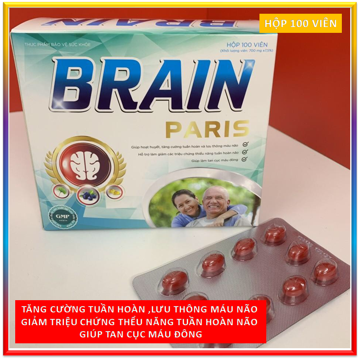 Hoạt huyết bổ não brain paris- hộp 100 viên