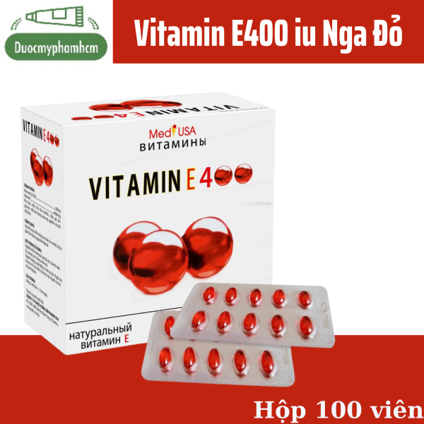 [HCM]Viên Uống Đẹp Da Vitamin E 400iu Đỏ, Ngăn Ngừa Lão Hóa, Cấp Nước Cho Da - Hộp 100 viên cao cấp