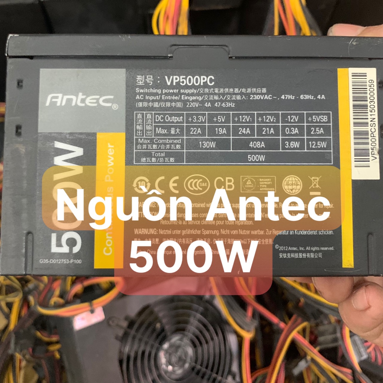UPS NGuồn PC Hiệu Antec 500W màu đỏ 6p,8p vga,8p cpu Dây Dài