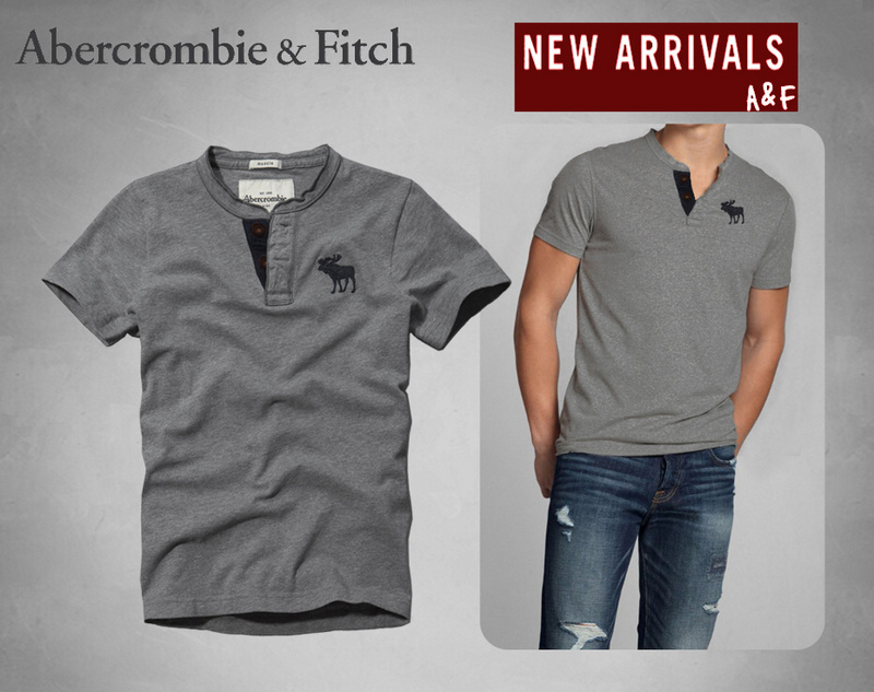 Áo thun Henley Abercrombie Gray Deer