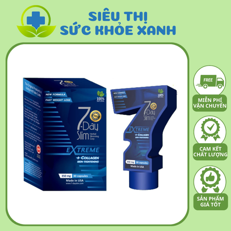 Viên uống hỗ trợ giảm cân đẹp dáng 7 day slim extreme formula nhập khẩu mỹ