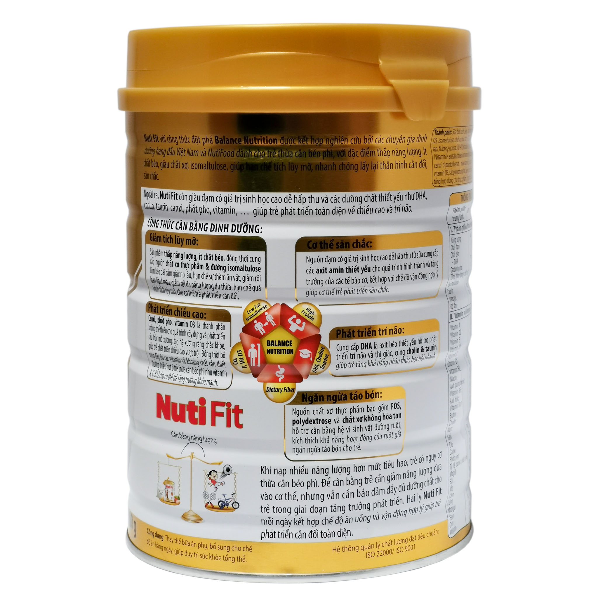Sữa Bột Nutifood Nuti Fit Gold Hộp 900g (Dành cho trẻ trên 2 tuổi thừa cân béo phì)