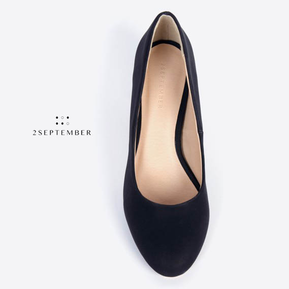 [HCM]Giày cao gót 5cm mũi tròn 2September Katy Black