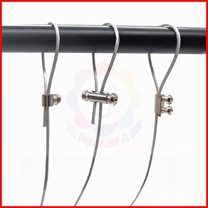 Ốc siết cáp đôi treo thiết bị Ốc giữ cáp 2 vị trí mạ niken chuyên dùng cho đèn khung tranh trang trí gia dụng công trình