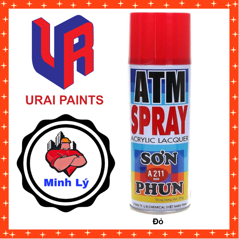 Sơn phun màu đỏ a211 atm spray cao cấp