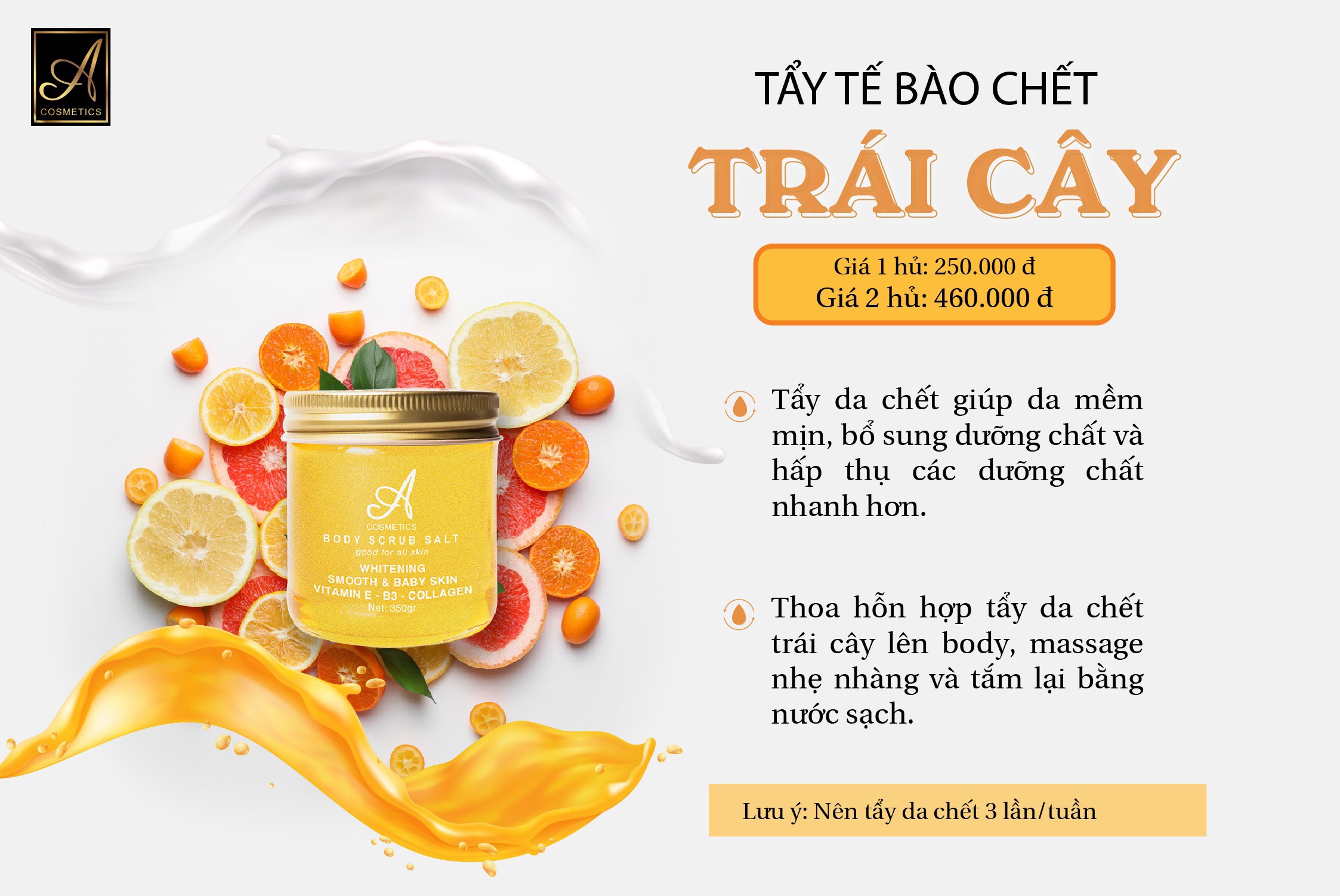 [Chính Hãng] tẩy da chết trái cây A cosmetics Phương Anh