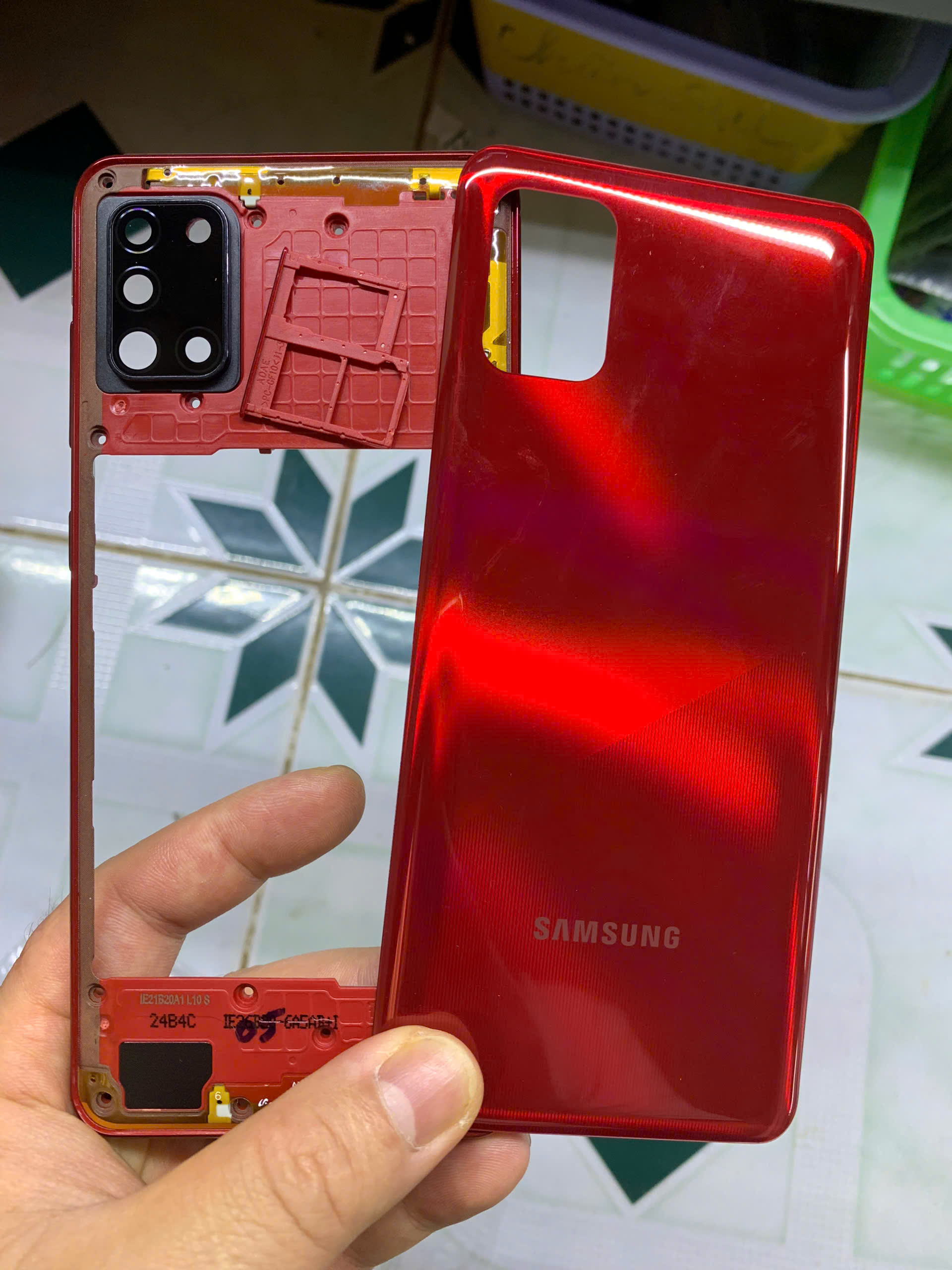 Bộ Xương vỏ. lưng, viền điện thoại samsung A31, kèm kính cam, phím bấm, khay sim