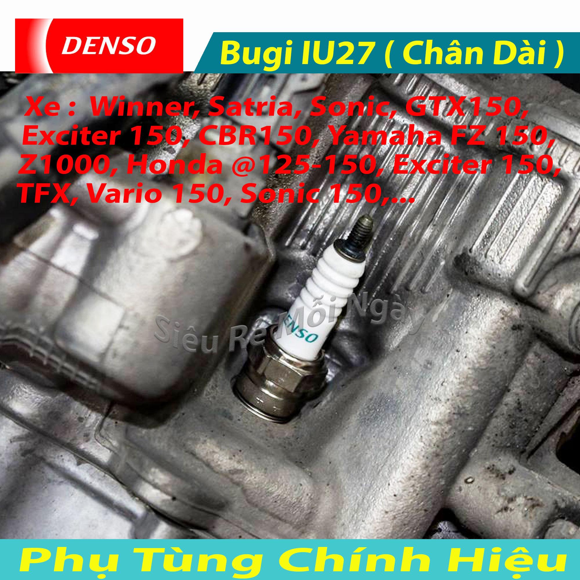 [HCM]Bugi Iridium Denso IU 27 Exciter 150 Winner Sonic Raider Fi ( Chân Dài )