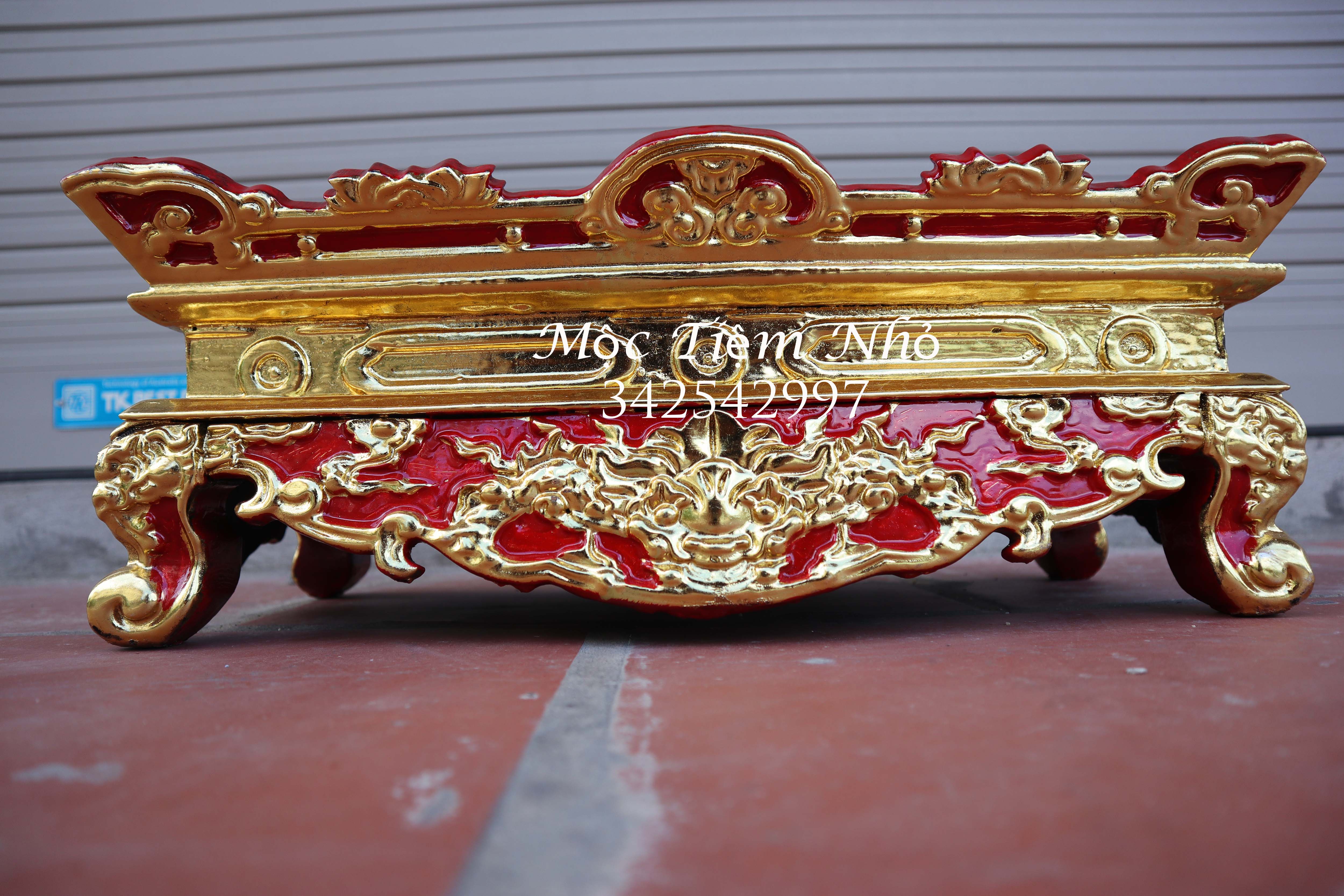 Mâm tế mâm bịch bệ đựng đài nước gỗ mít mâm thờ gỗ mít dài 42 rộng 18 cao 20