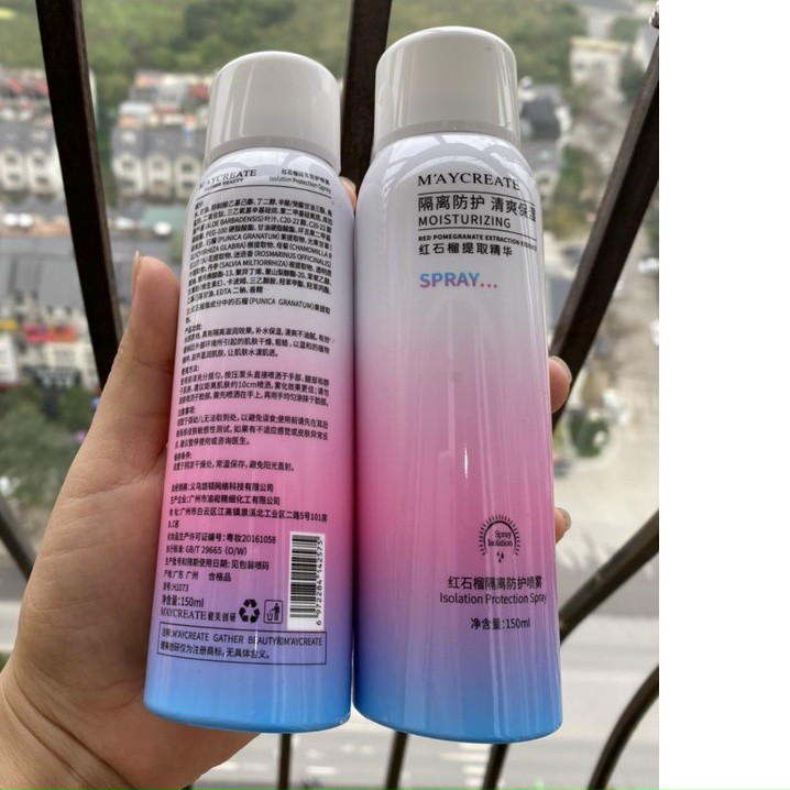 Xịt chống nắng trắng da Maycreate 150ml Sena Beauty