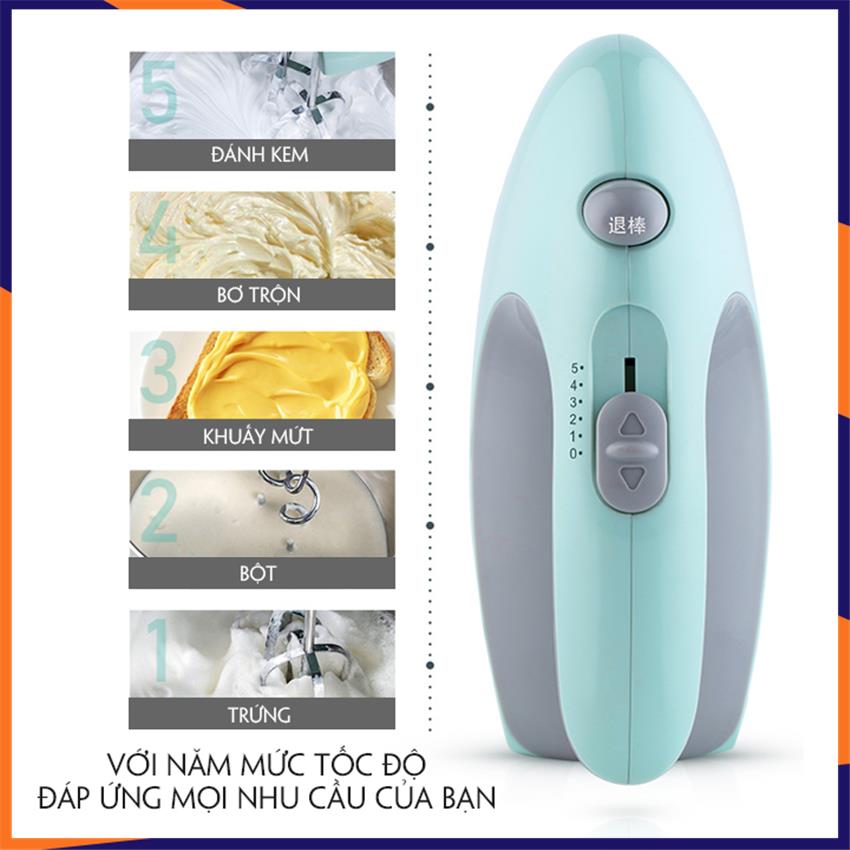 Máy đánh trứng, trộn bột cầm tay( dạng đứng) công suất 150W, 5 cấp độ