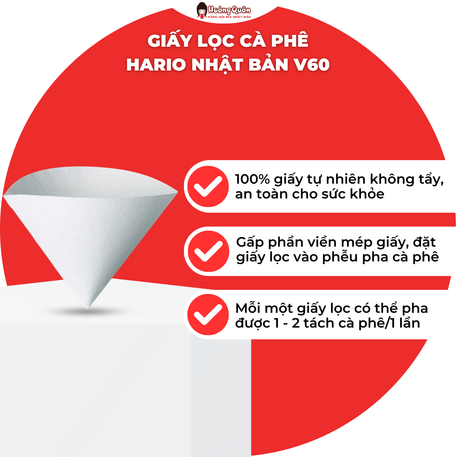 Giấy Lọc Cà Phê Hario Nhật Bản V60