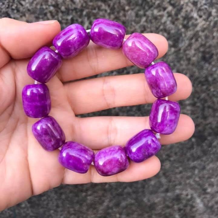 [HCM]VÒNG TAY LU THỐNG ĐÁ MẮT RỒNG TÍM 12LY