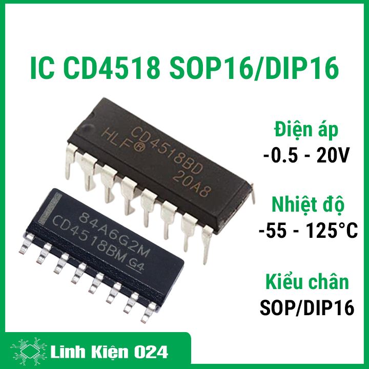 IC CD4518BE SOP16/DIP16 đếm lên BCD kép