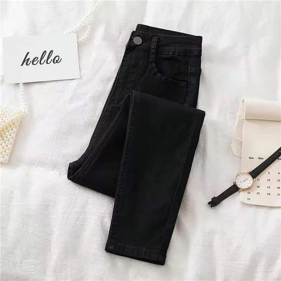 [HCM]Quần Jean Nữ Chất Liệu Đẹp Co Giãn PV 01 ĐEN SIEU CHÂT - Có Size Đại ( SET QUẦN JEAN + ÁO THUN ĐẶT RIÊNG )