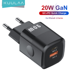KUULAA GaN PD 20W Fast Charging USB C Charger For iPhone Xiaomi Huawei Samsung Charger For iPad Air 4 iPad 2020 Mini Pro
