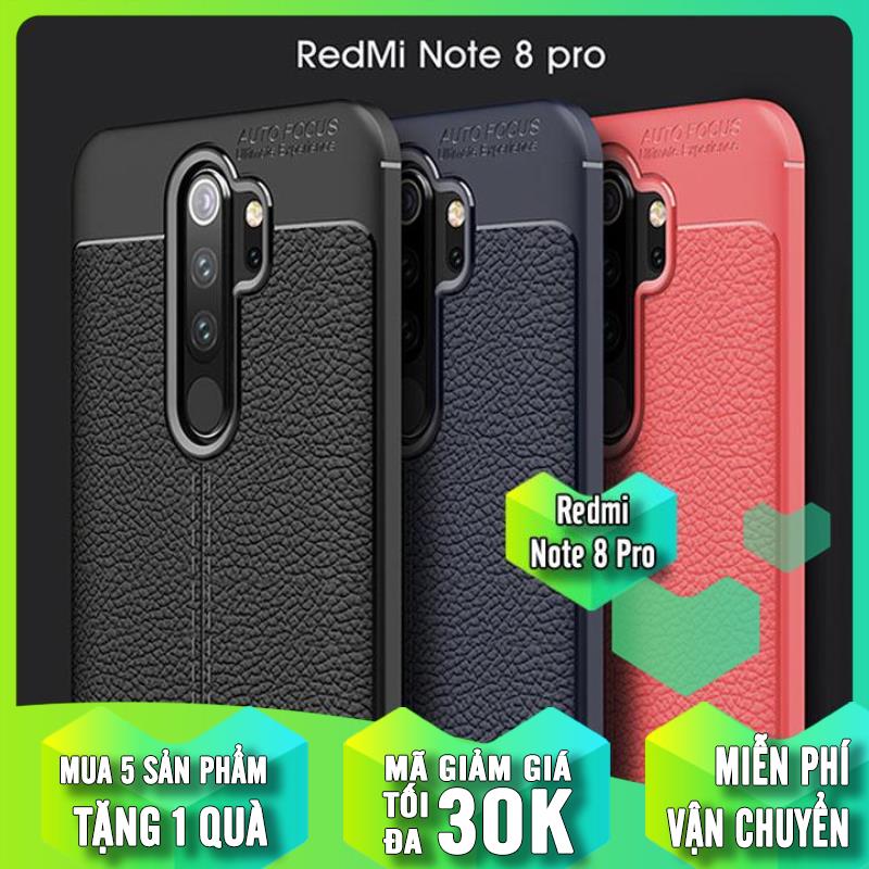 Ốp lưng cho Xiaomi Redmi Note 8 Pro Giả da chống sốc Auto Focus