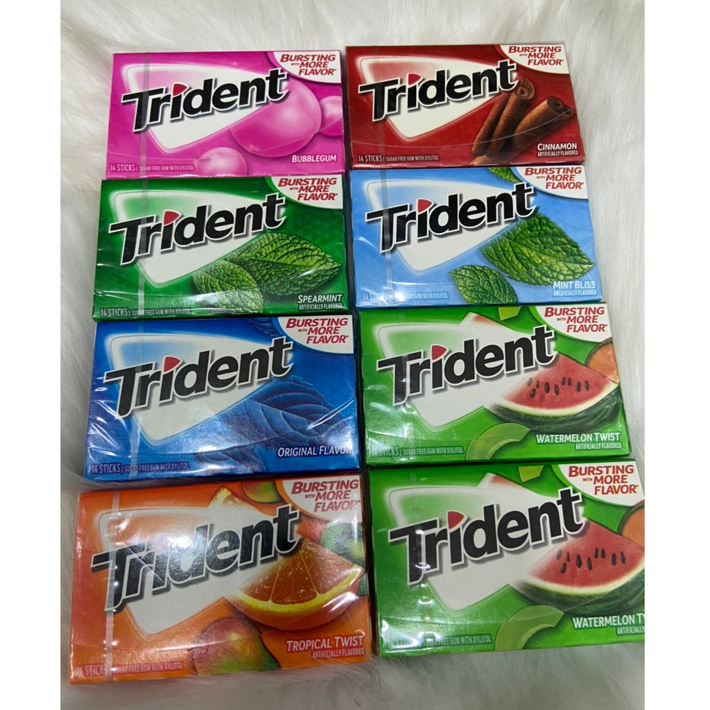 Kẹo singum Trident hộp 14 tép hàng Mỹ