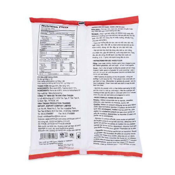 Bột Há Cảo Vĩnh Thuận gói 400gram