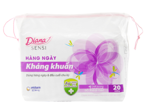 Băng vệ sinh hàng ngày Diana Sensi kháng khuẩn 20 miếng nhập khẩu
