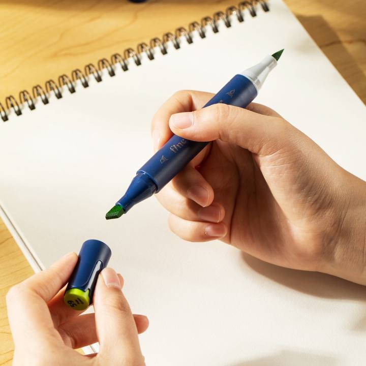 Bút Dạ Marker Chuyên Nghiệp Hai Đầu Deli Kèm Túi Vải Và Đế Họa Cụ Vẽ Tranh Cao Cấp - EC184 - Hình ảnh 5