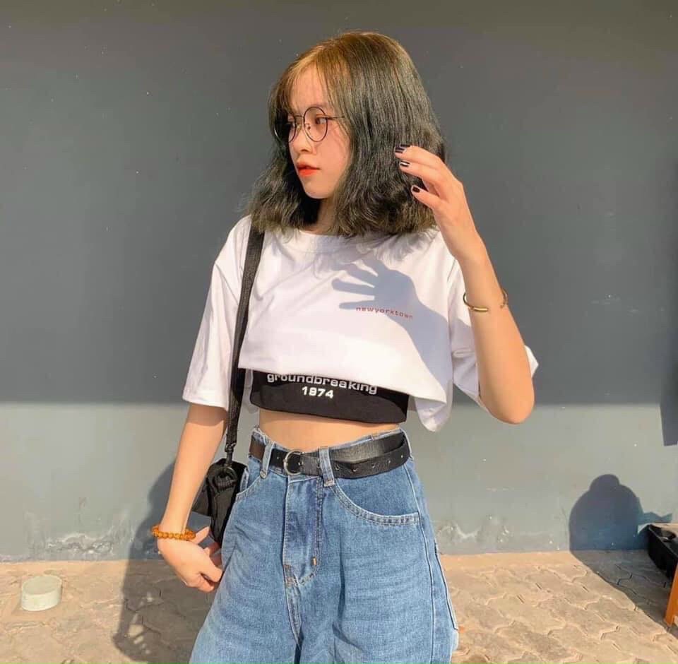 [HCM]Set Áo Croptop Ôm Cá Tính Kèm Bra nữ chất conton 79k