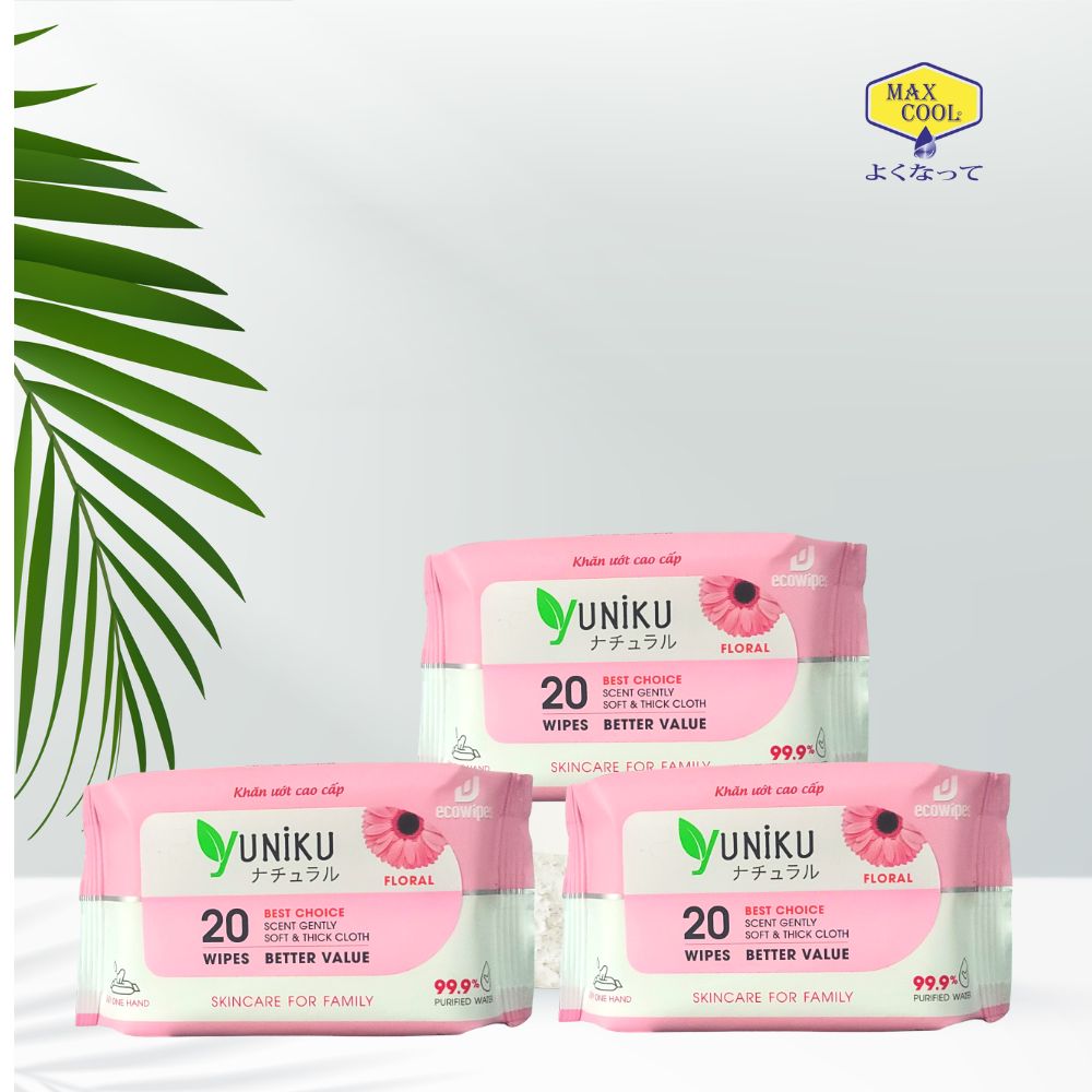 Khăn giấy ướt cao cấp 20 Tờ Yuniku (HÀNG CHÍNH HÃNG)