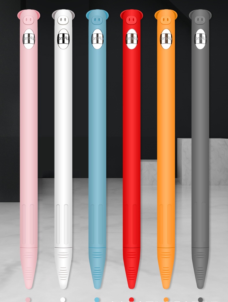 Vỏ Ốp silicon bọc bút dành cho Apple Pencil 1 Pencil 2 Heo Cute